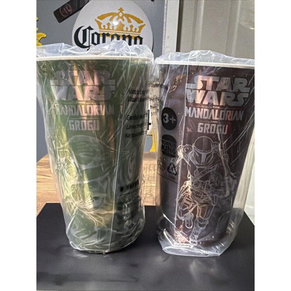 Burger King - Star Wars - Mandalorian & Grogu - Red/Green Cups- Sealed lot of 2